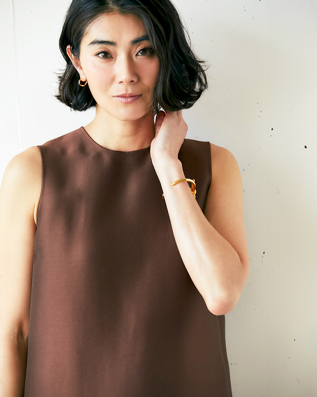 オクタダブルクロス・ストレートロングワンピース 詳細画像 ブラウン 3