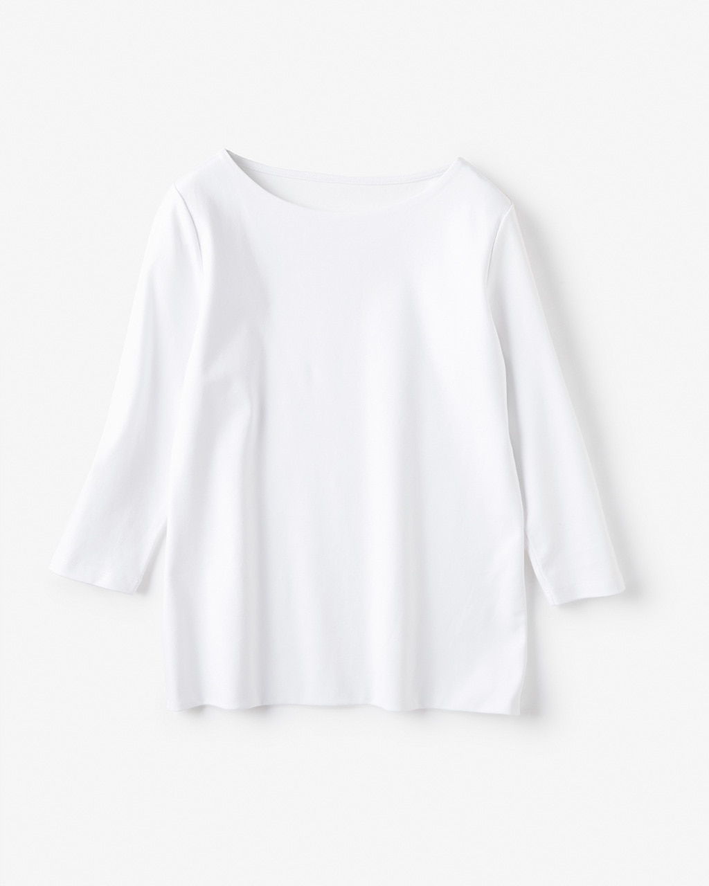 ボートネック／7分袖・ドゥクラッセTシャツ(58cm丈) 詳細画像 ホワイト 4