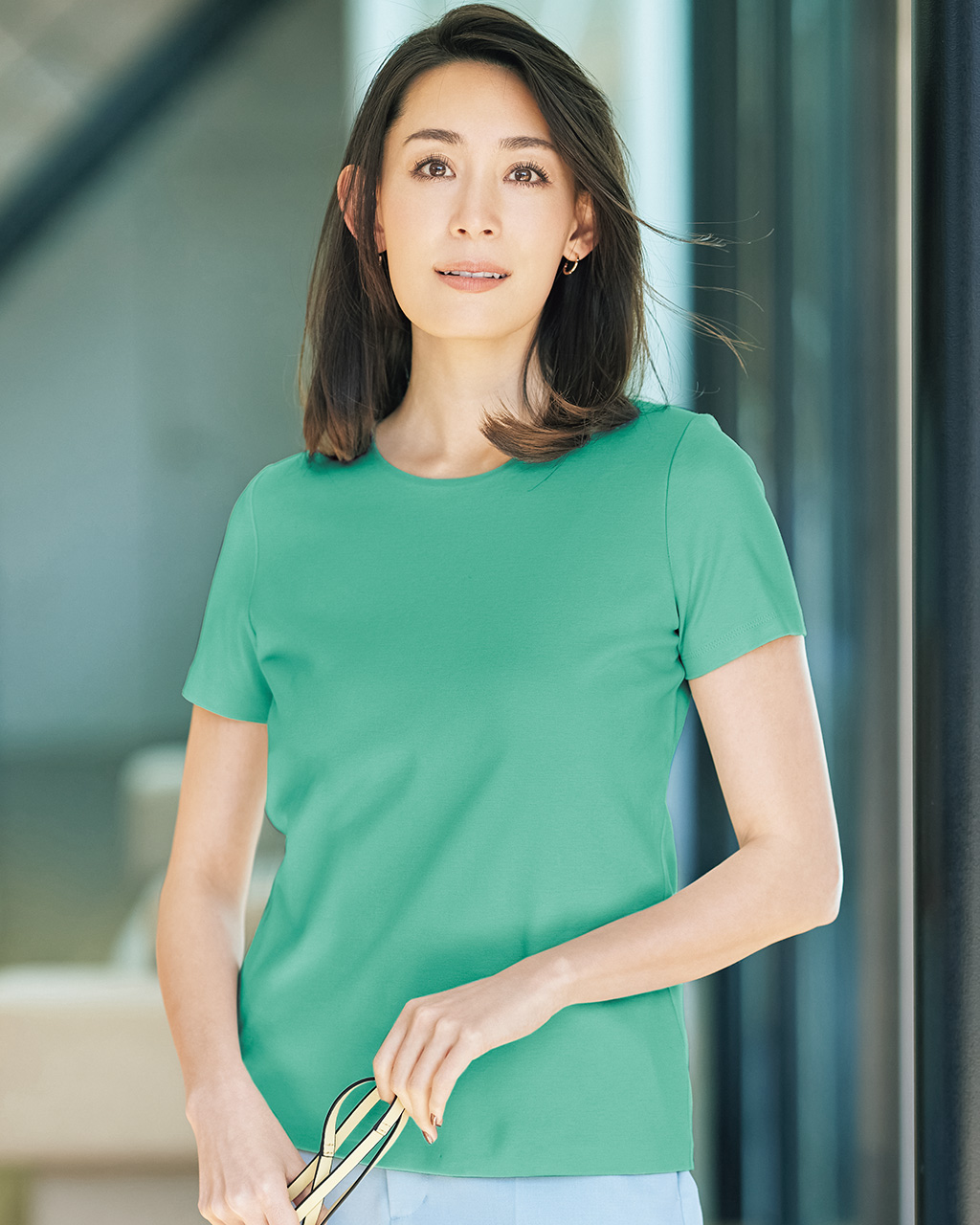 クルーネック／半袖・ドゥクラッセTシャツ 詳細画像 ライトグリーン 1