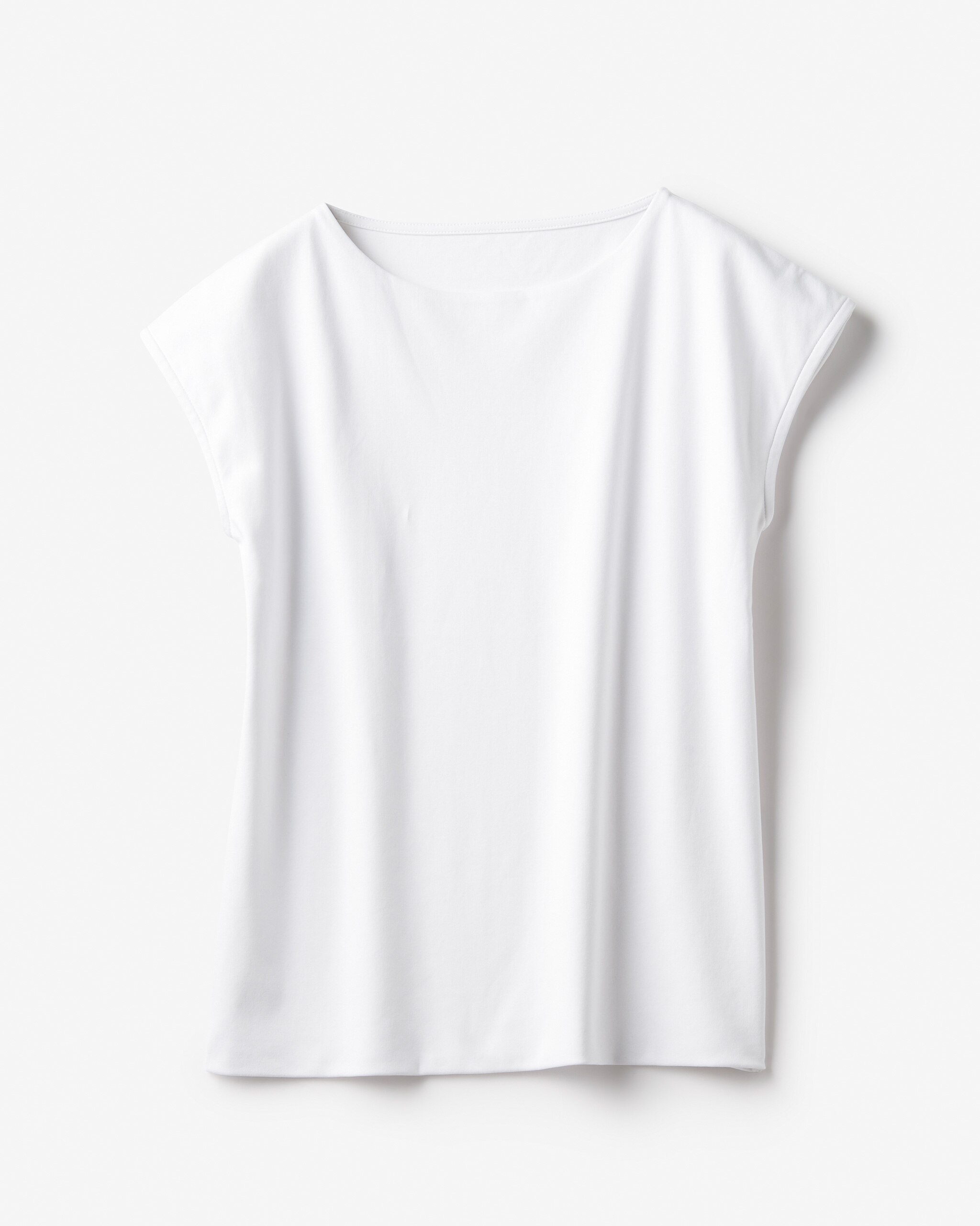 ボートネック／フレンチ袖・ドゥクラッセＴシャツ（58cm丈) 詳細画像 ホワイト 3