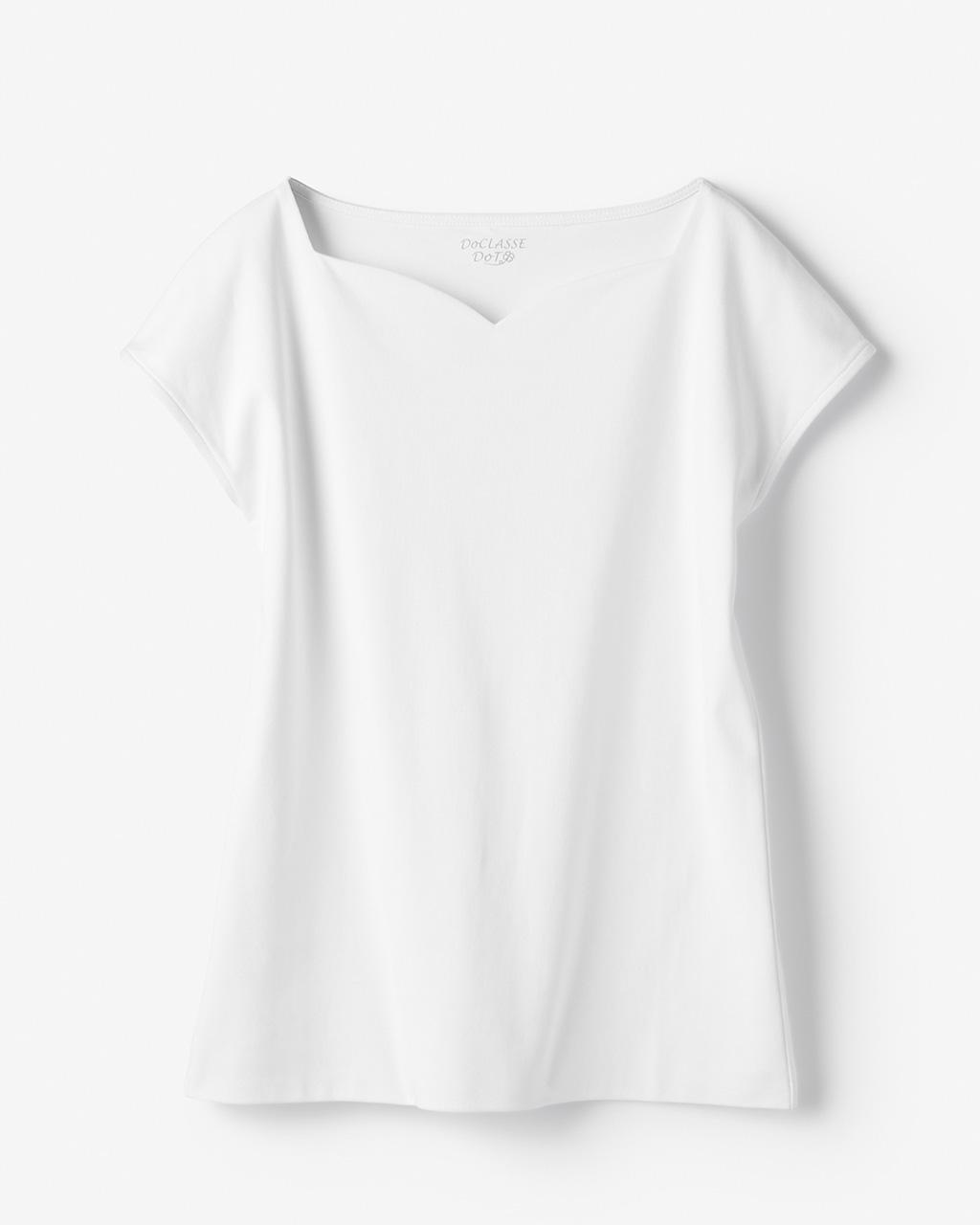 ハートネック／フレンチ袖・ドゥクラッセTシャツ 詳細画像 ホワイト 3