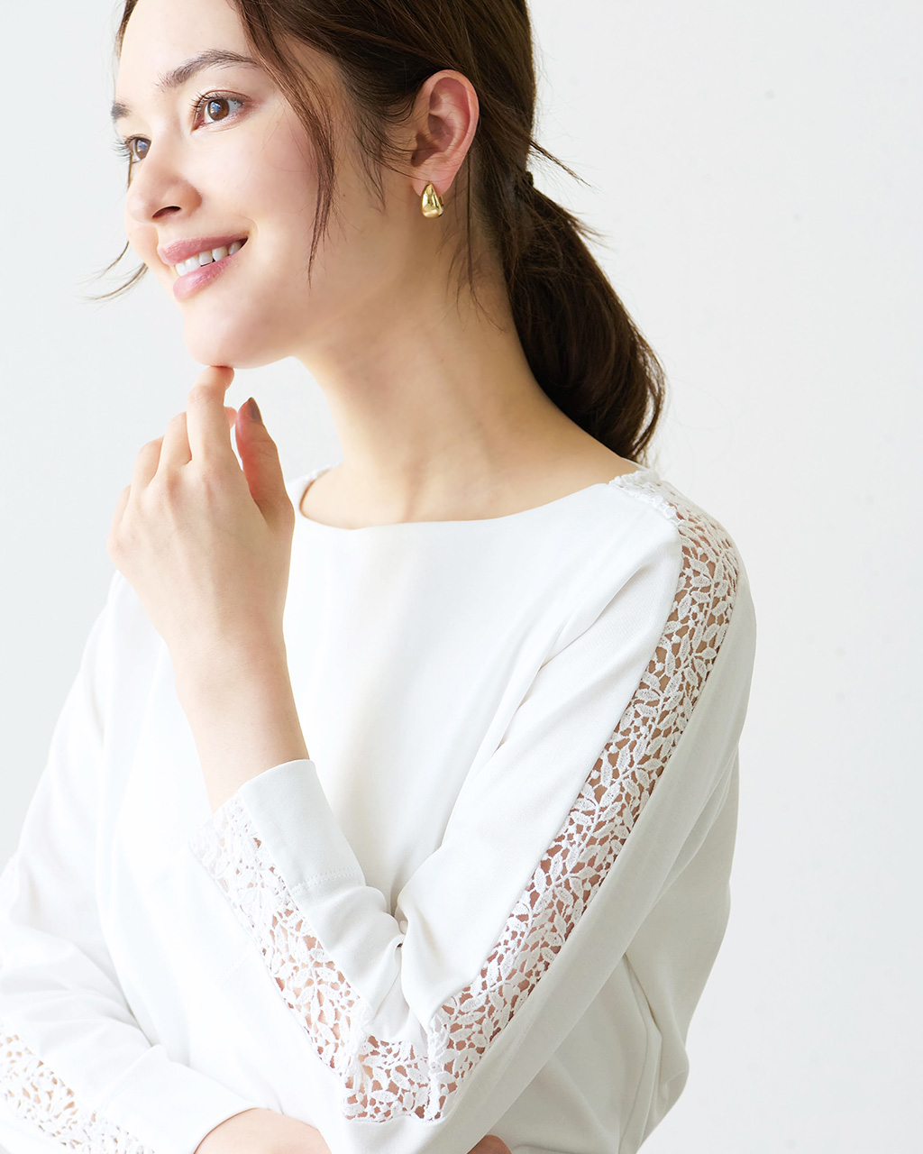 レースデザイン／７分袖・ドゥクラッセＴシャツ