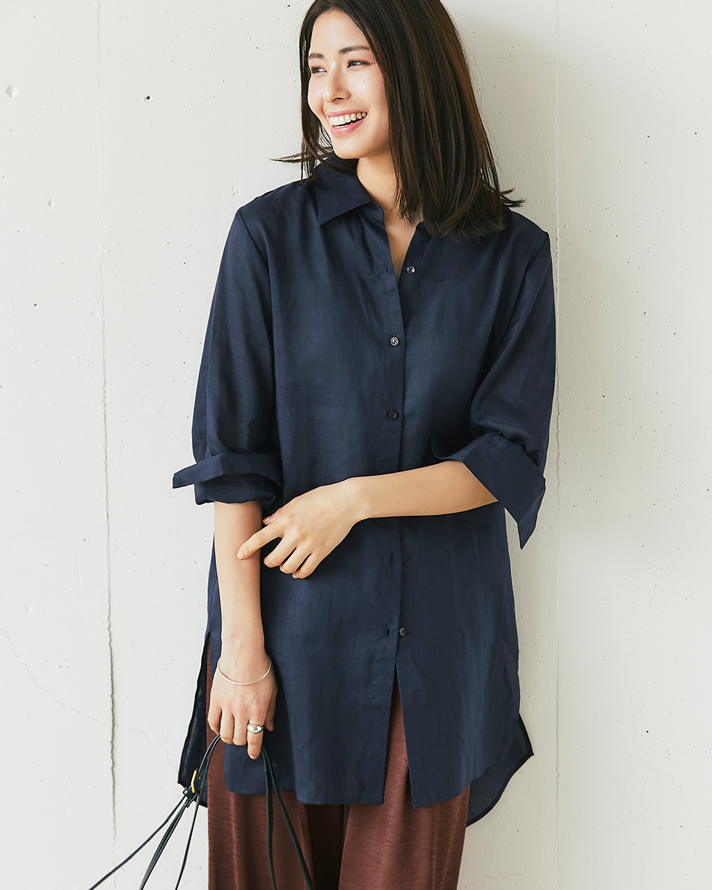 シアーラミー・ロングシャツ 詳細画像 ネイビー 7