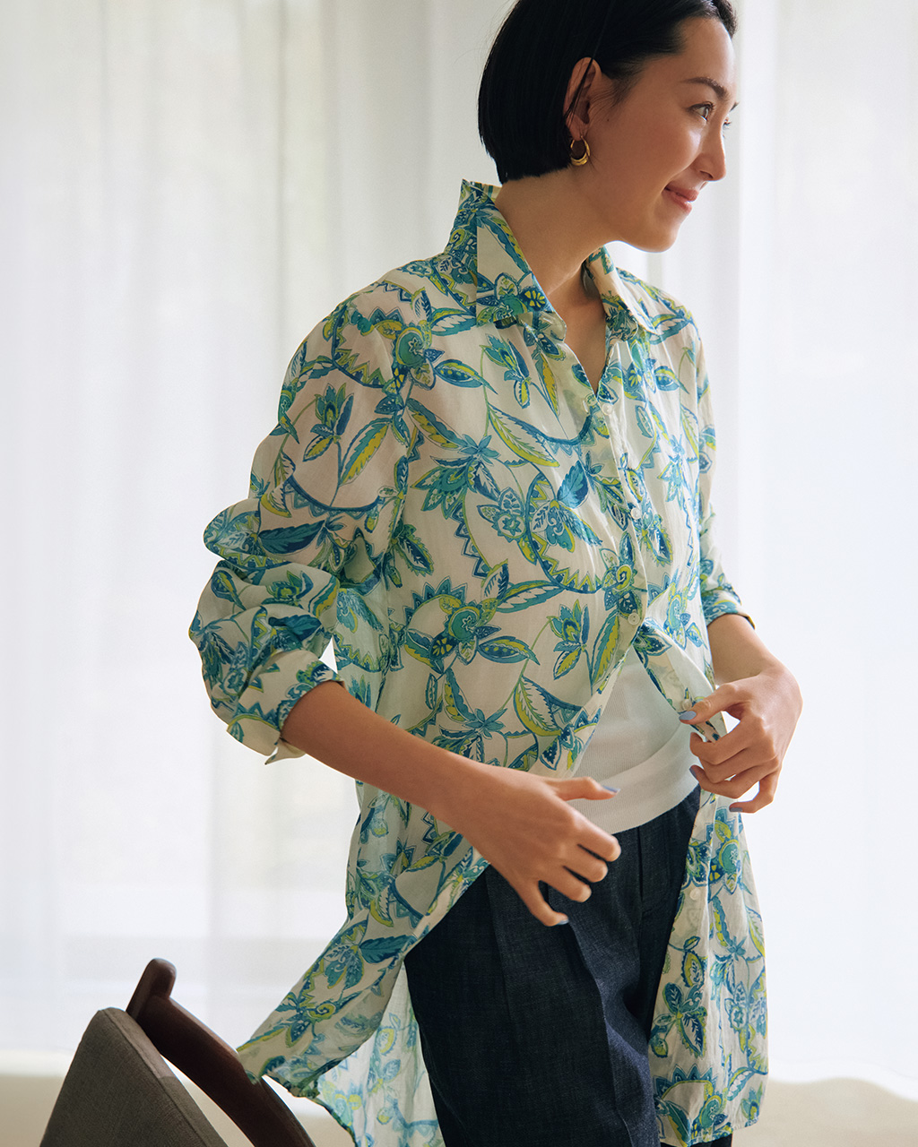 シアーラミー・ロングシャツ