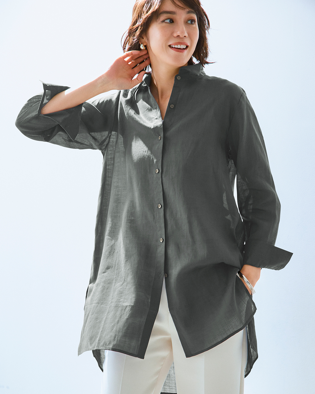 シアーラミー・ロングシャツ