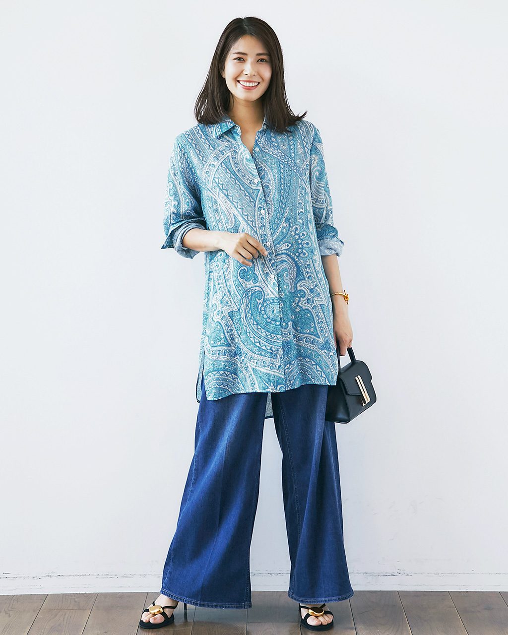シアーラミー・ロングシャツ 詳細画像 ペイズリー 4