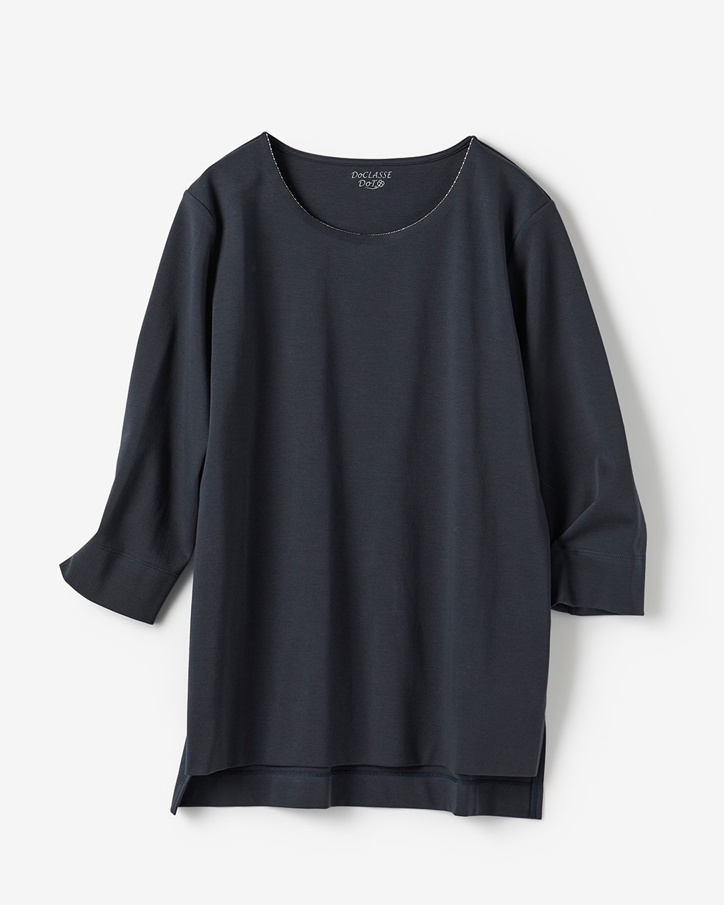 ビーズトリムクルーネック／7分袖・ドゥクラッセTシャツ 詳細画像 ミッドナイトブルー 4