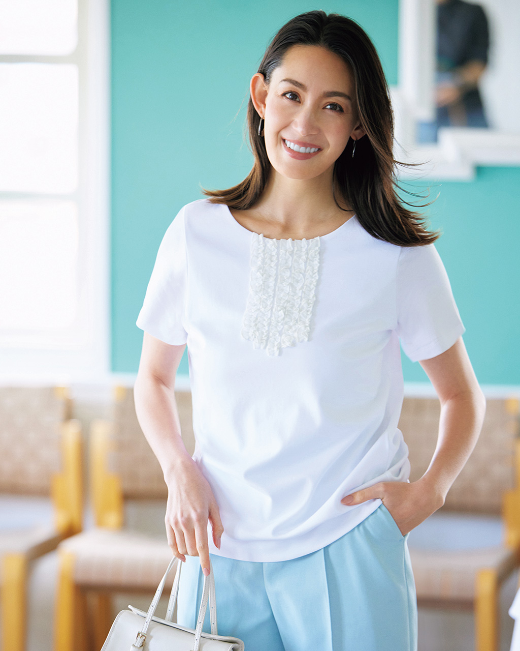 シフォンフリル／スーピマ・ドゥクラッセTシャツ 詳細画像 ホワイト 1