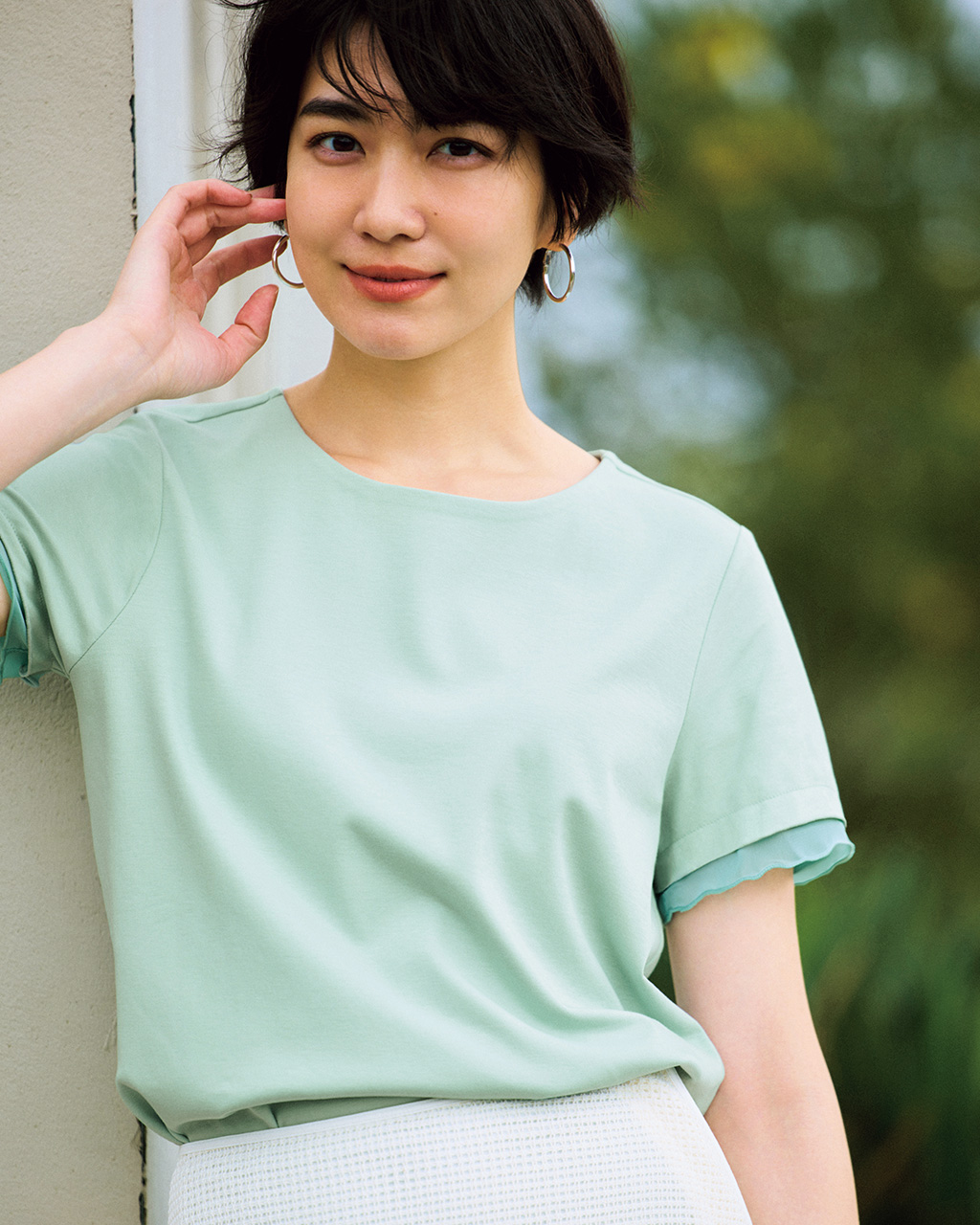 シアー二重袖／スーピマ・ドゥクラッセTシャツ