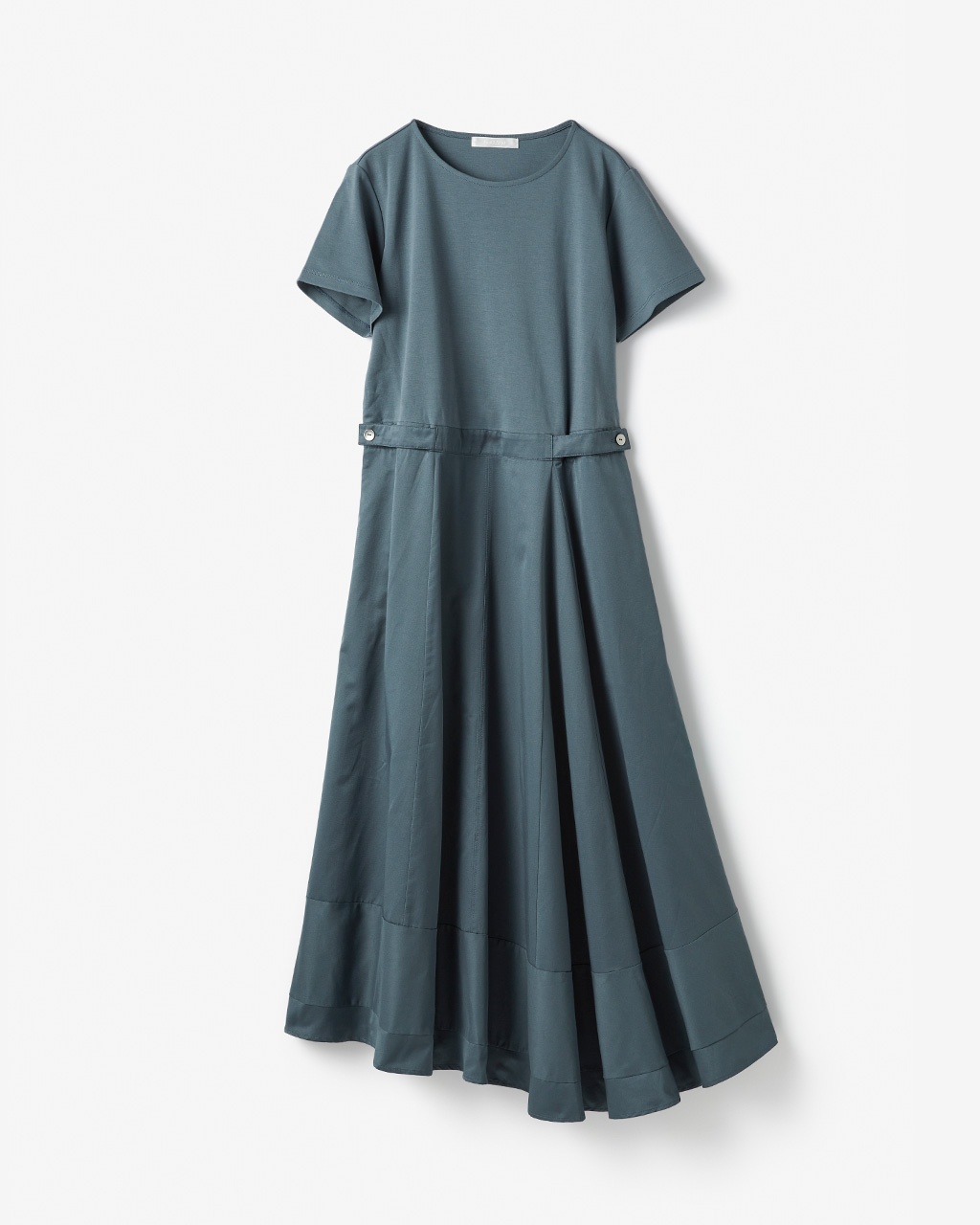 異素材コンビ・アシンメトリーワンピース 詳細画像 グレーブルー 3